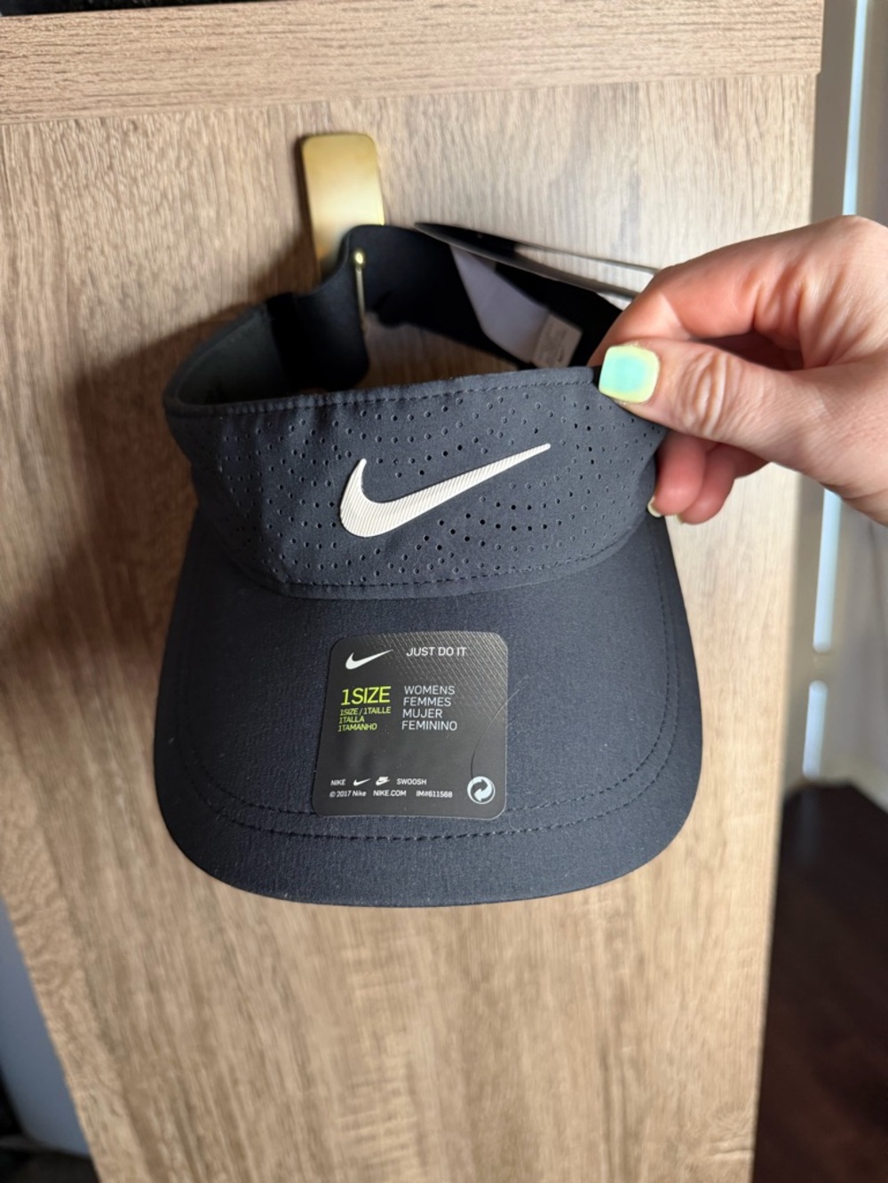 Nike Black Performance Visor with White Swoosh